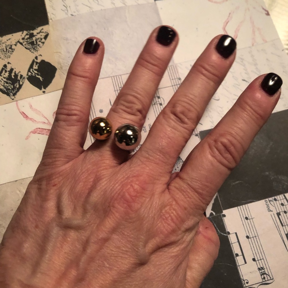 Banana Republic Silver & Gold Ball Ring